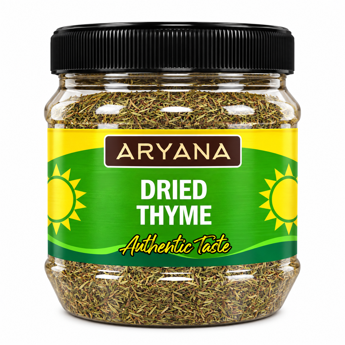 A tub of dried thyme seasoning 